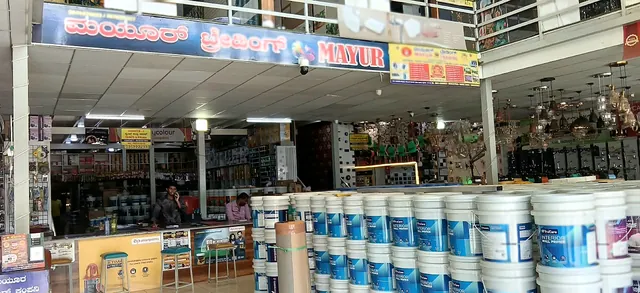 Paint display near the entrance