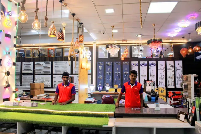 The lighting and hardware counter
